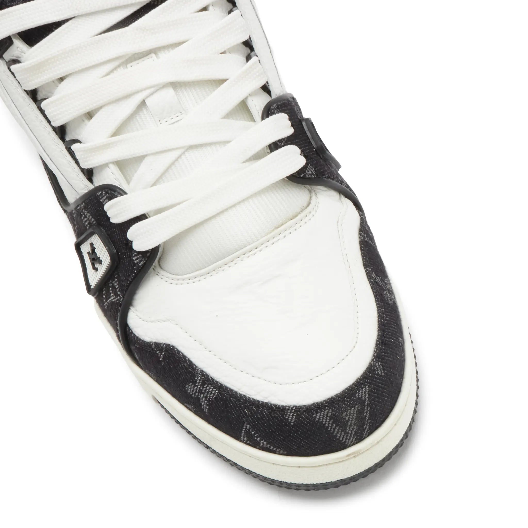 Detailed View of Preloved - Louis Vuitton LV Monogram Black Denim Sneaker